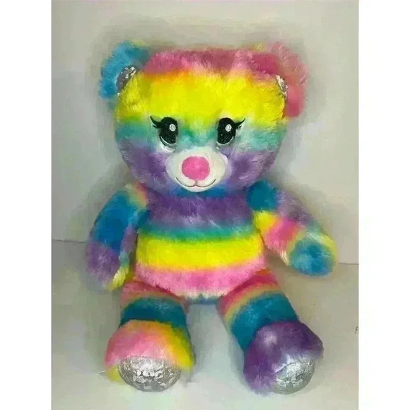 Build-A-Bear Workshop Rainbow Teddy Bear Plush 16" Multicolor - Picture 1 of 7